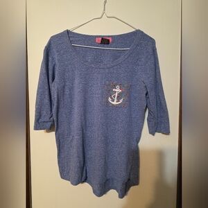 Sugar High Blue Heathered Top